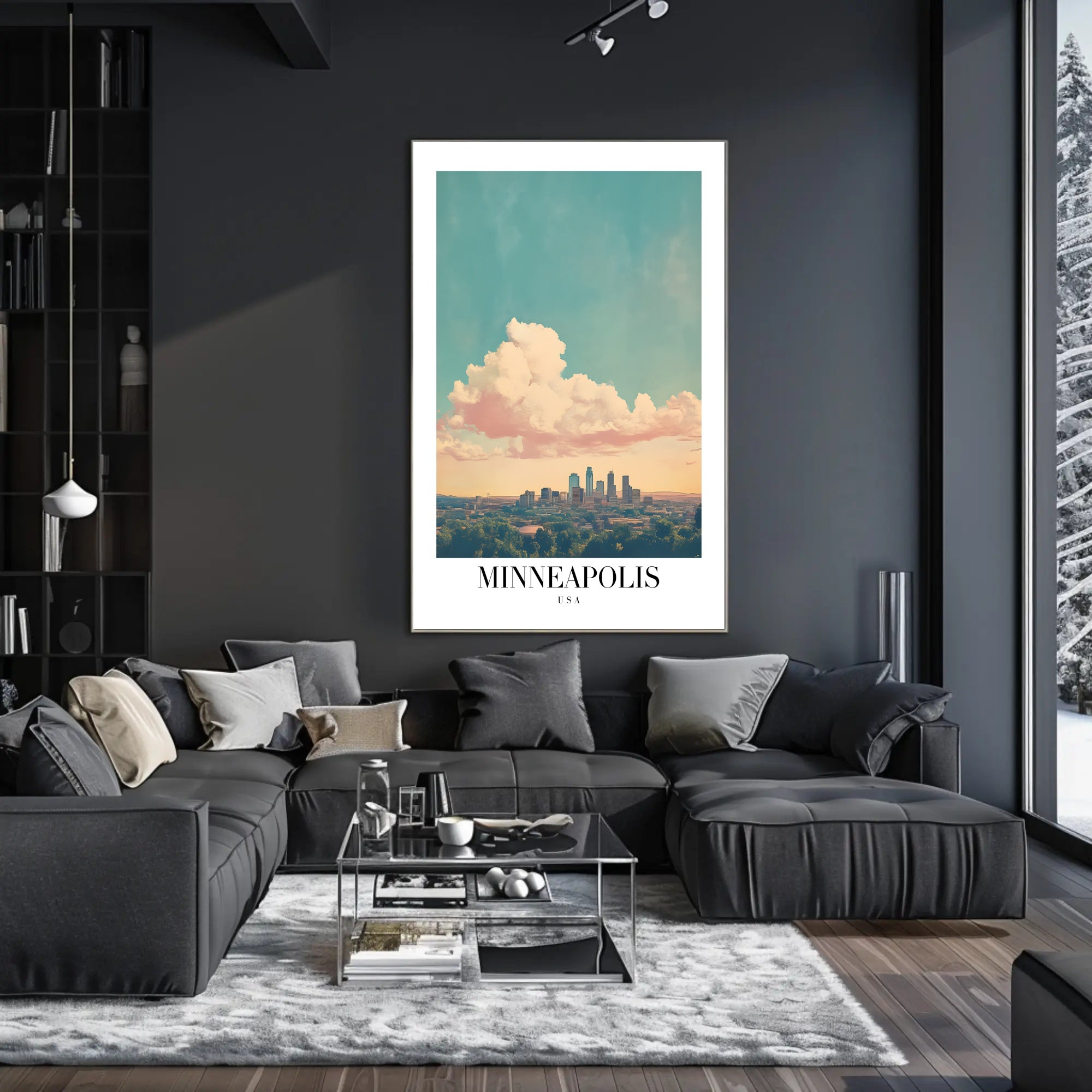 Minneapolis Skyline Tranquil Urban Cityscape Art Poster PosterGoat