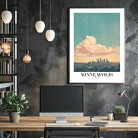 Minneapolis Skyline Tranquil Urban Cityscape Art Poster PosterGoat