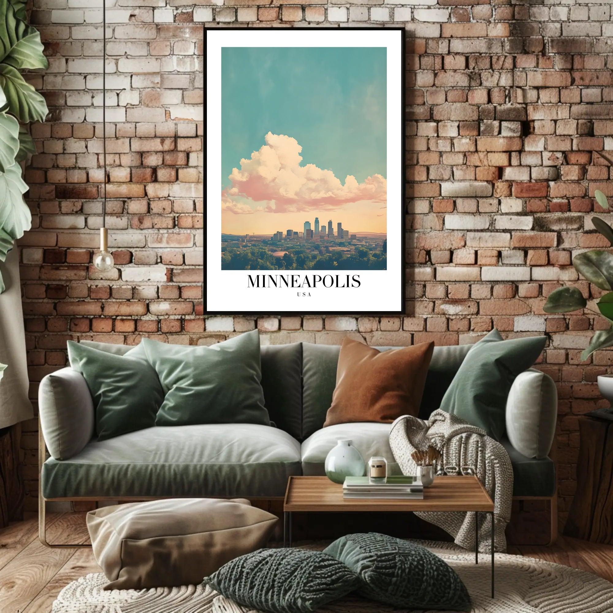 Minneapolis Skyline Tranquil Urban Cityscape Art Poster PosterGoat