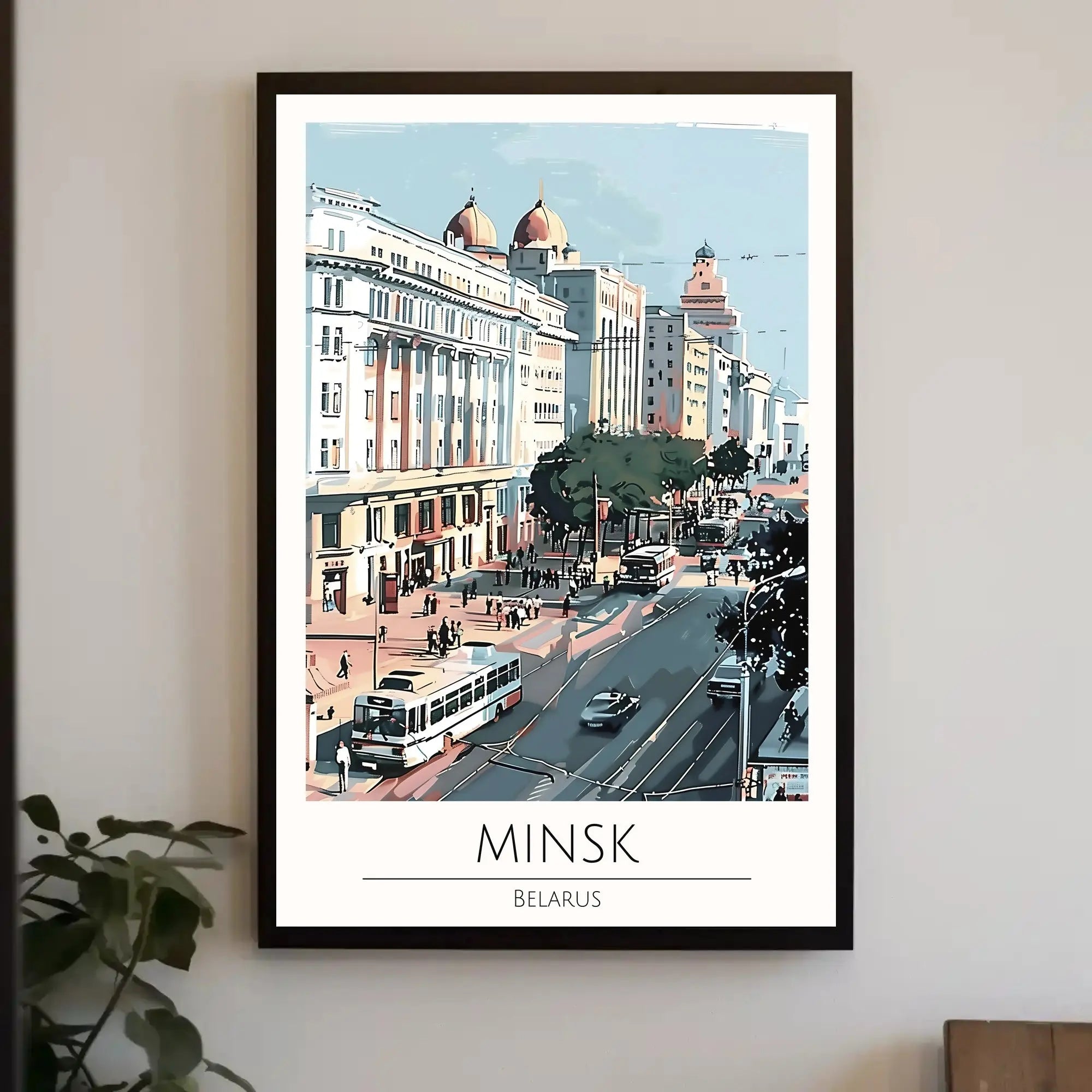 Minsk Urban Scene: Vibrant Travel Poster PosterGoat