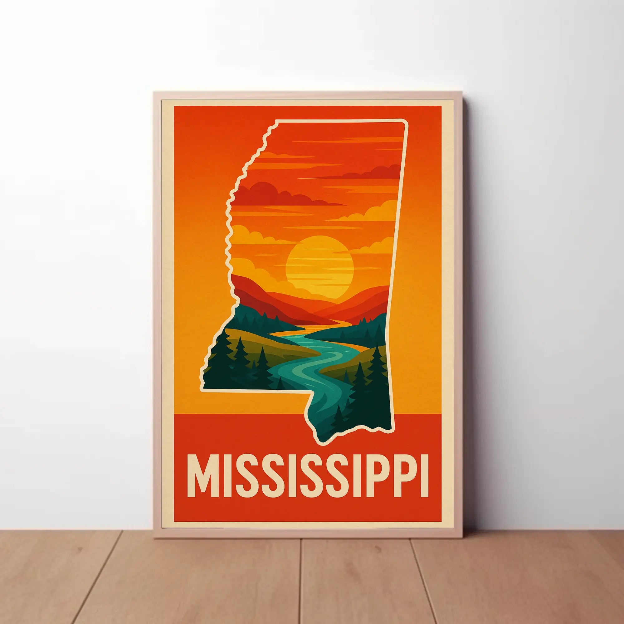 Mississippi Scenic Adventure Vintage Travel Poster PosterGoat