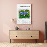 Mississippi's Elegant Architectural Landmark Artistic Heritage Poster PosterGoat