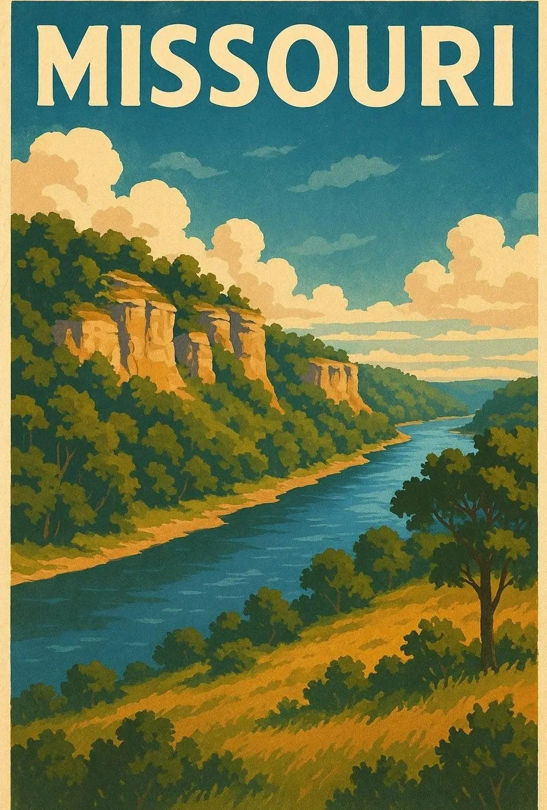 Missouri Scenic Travel Vintage Style Poster PosterGoat