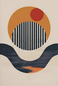 Modern Abstract Design with Circles and Lines Poster PosterGoat