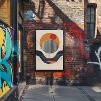 Modern Abstract Design with Circles and Lines Poster PosterGoat