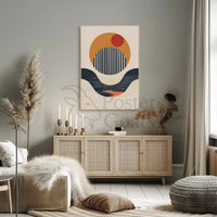 Modern Abstract Design with Circles and Lines Poster PosterGoat