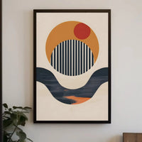 Modern Abstract Design with Circles and Lines Poster PosterGoat