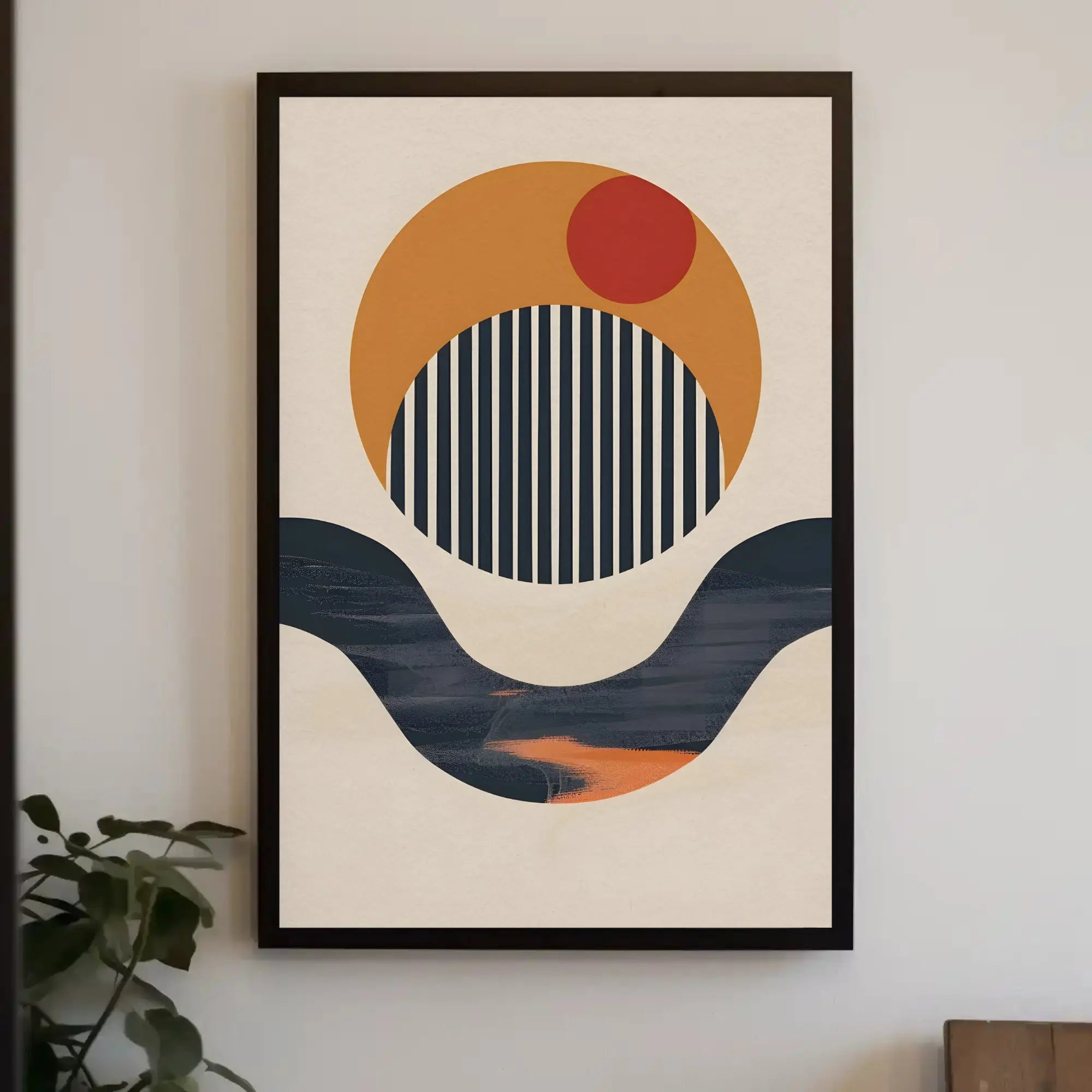 Modern Abstract Design with Circles and Lines Poster PosterGoat