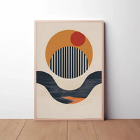 Modern Abstract Design with Circles and Lines Poster PosterGoat