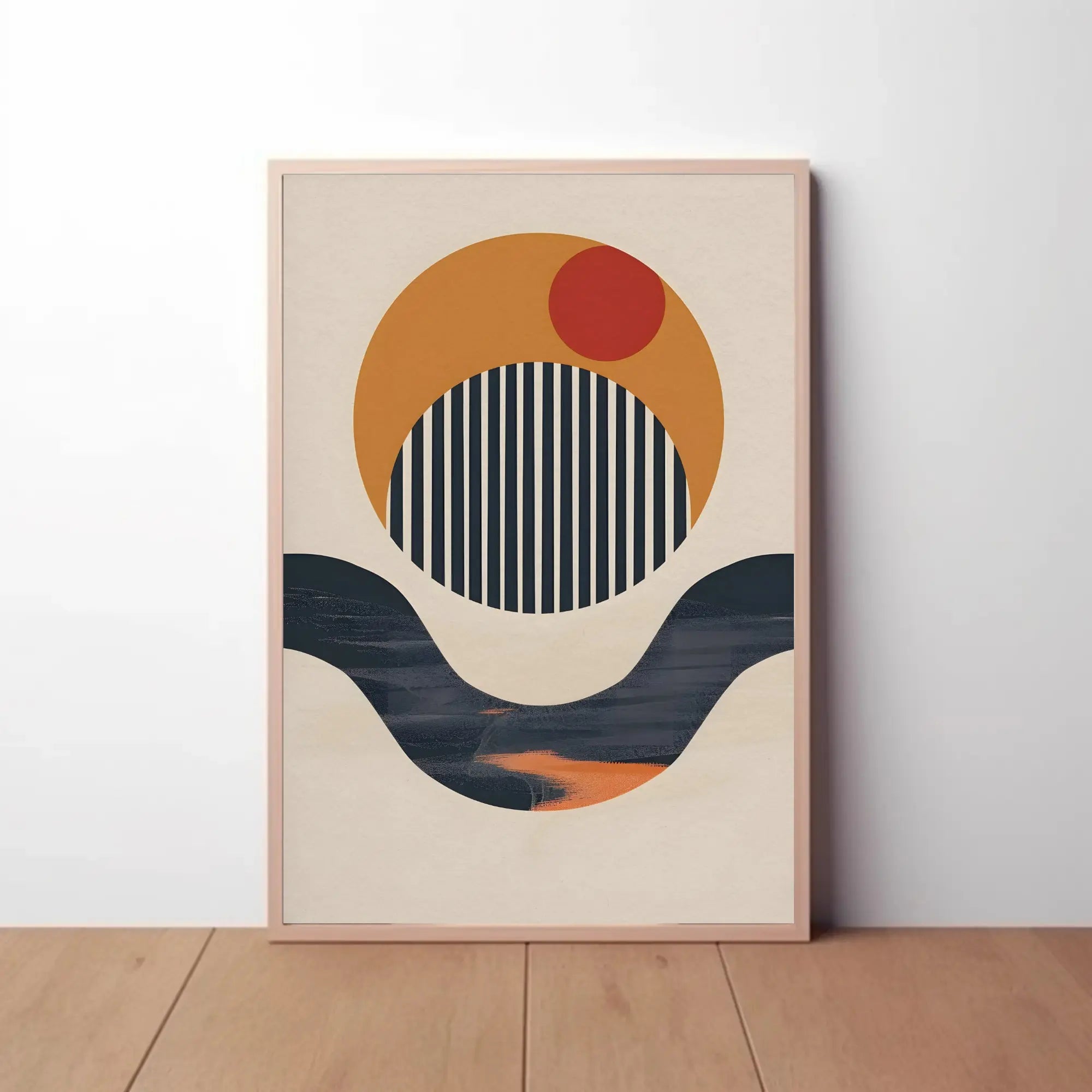 Modern Abstract Design with Circles and Lines Poster PosterGoat
