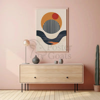 Modern Abstract Design with Circles and Lines Poster PosterGoat