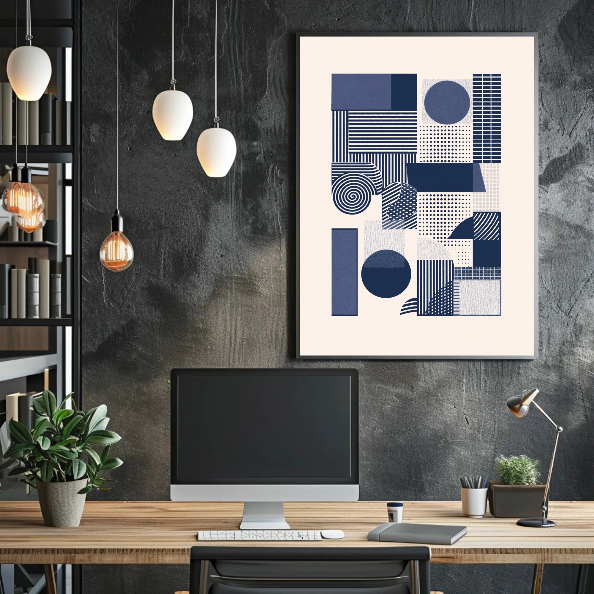 Modern Abstract Geometric Design in Artistic Poster PosterGoat