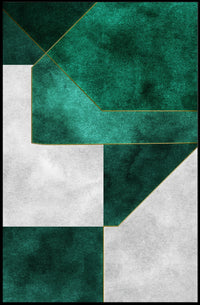 Modern Abstract Geometric Design with Gold Lines Poster PosterGoat