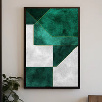 Modern Abstract Geometric Design with Gold Lines Poster PosterGoat