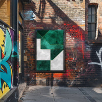 Modern Abstract Geometric Design with Gold Lines Poster PosterGoat