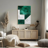 Modern Abstract Geometric Design with Gold Lines Poster PosterGoat