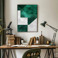 Modern Abstract Geometric Design with Gold Lines Poster PosterGoat