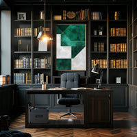 Modern Abstract Geometric Design with Gold Lines Poster PosterGoat