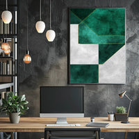 Modern Abstract Geometric Design with Gold Lines Poster PosterGoat