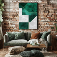 Modern Abstract Geometric Design with Gold Lines Poster PosterGoat