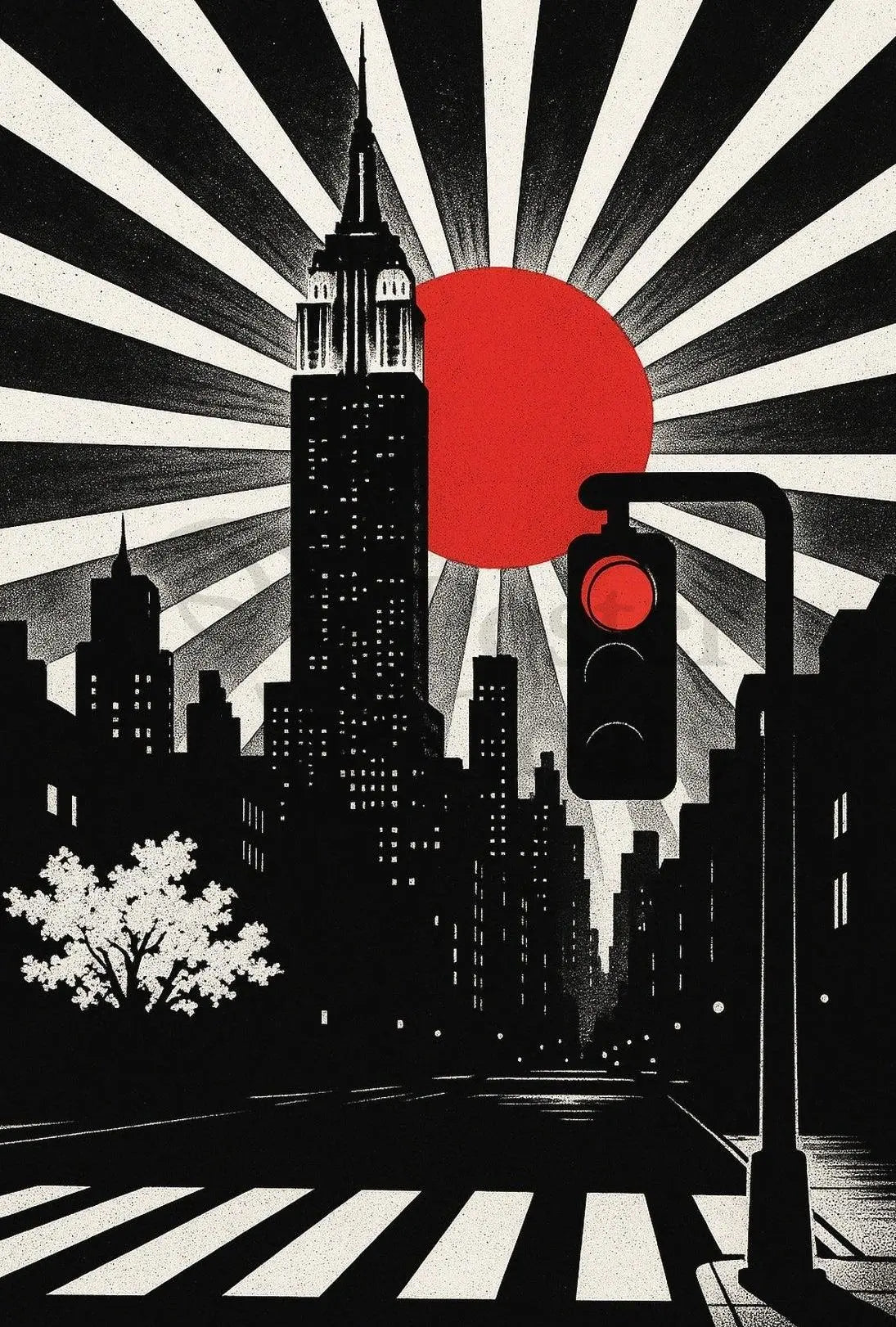 Modern Art Deco Urban Cityscape Poster PosterGoat