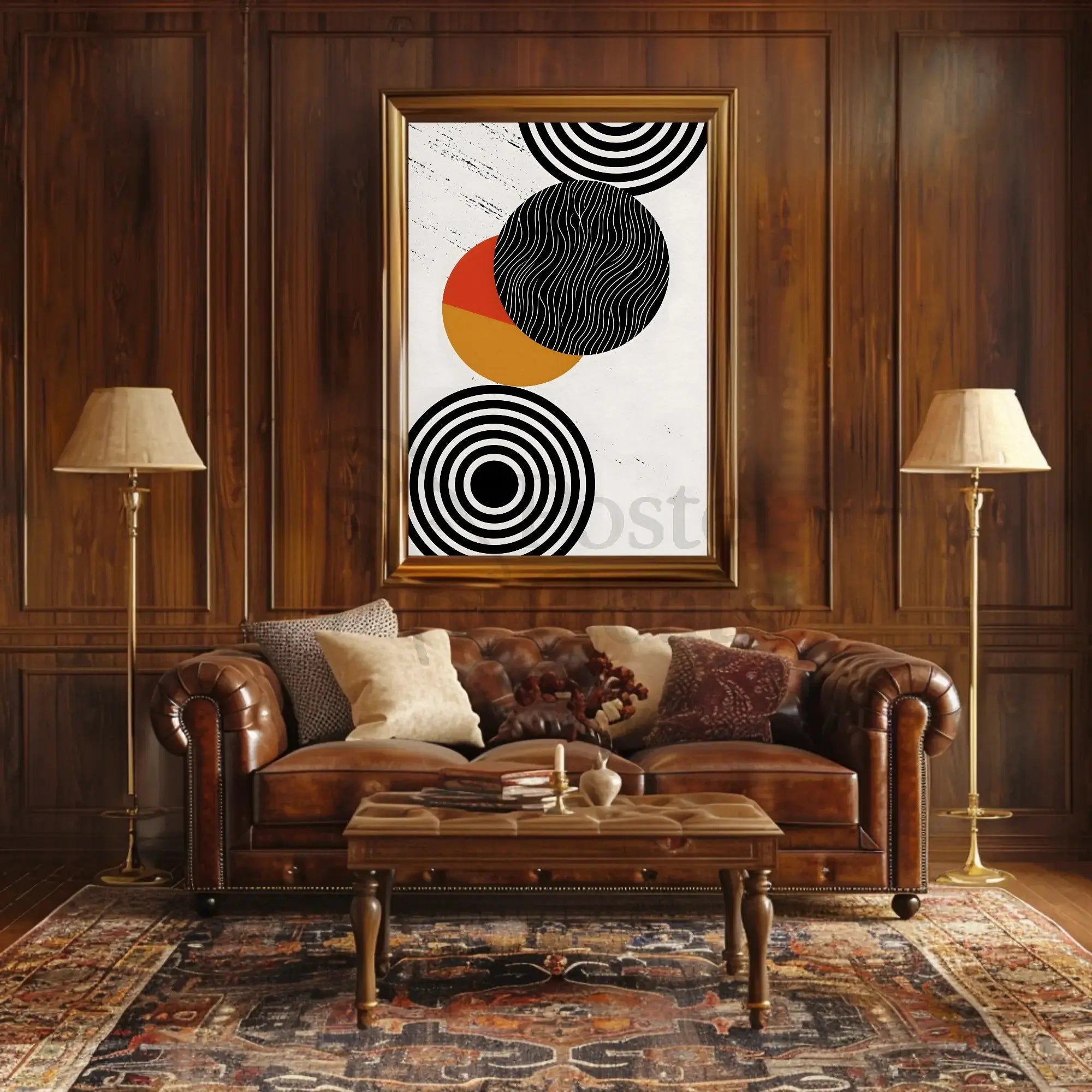 Modern Geometric Harmony Abstract, Artistic, or Pop Culture Poster PosterGoat