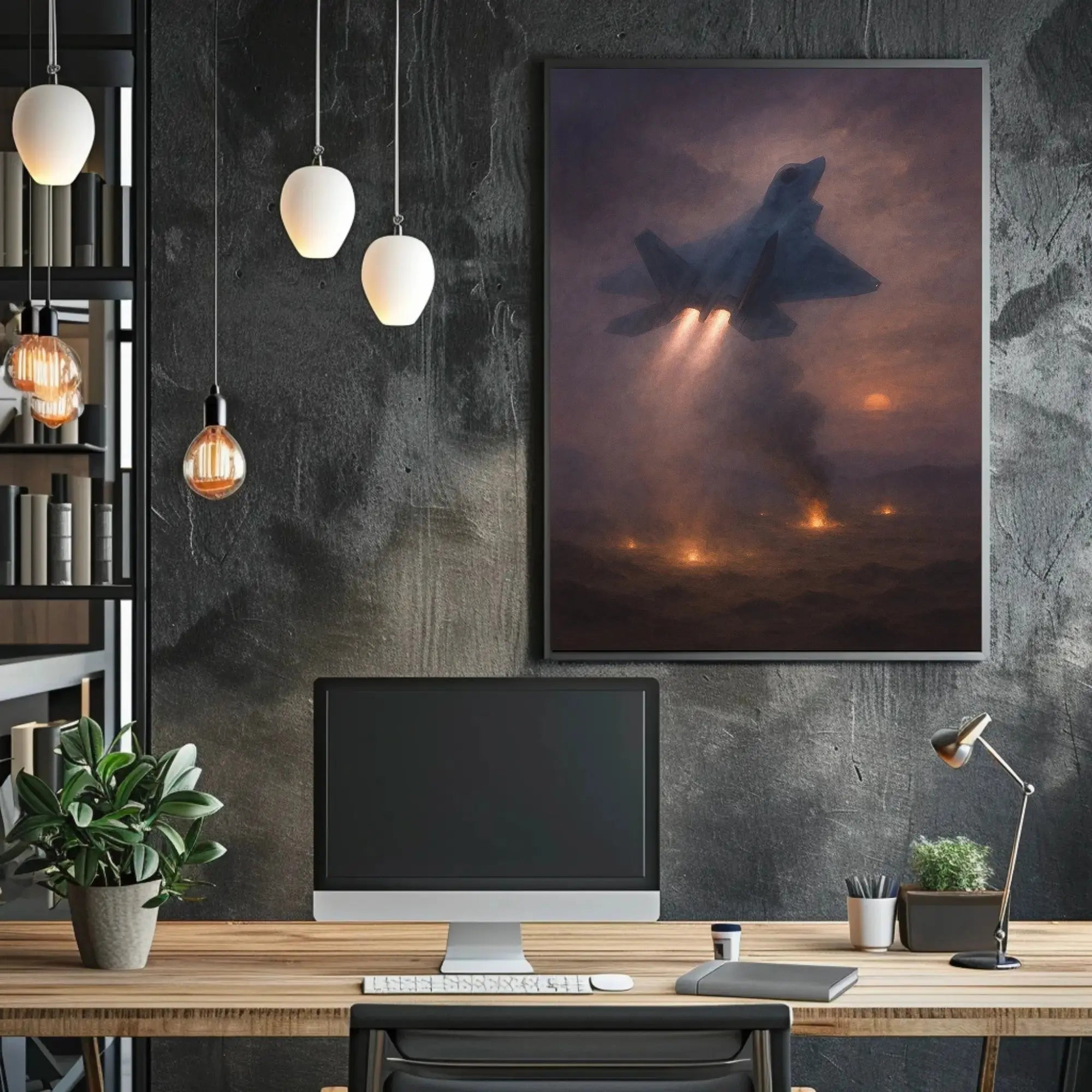 Modern Military Jet Fighter Ascension Poster PosterGoat