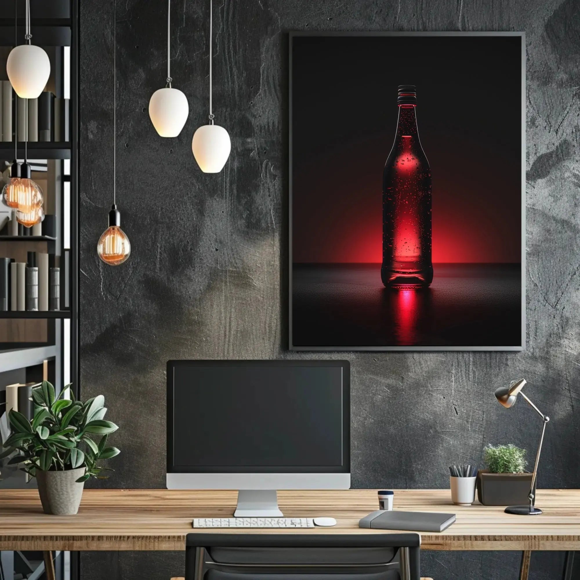 Modern Sleek Beverage Illumination: Abstract, Artistic, or Pop Culture Poster PosterGoat