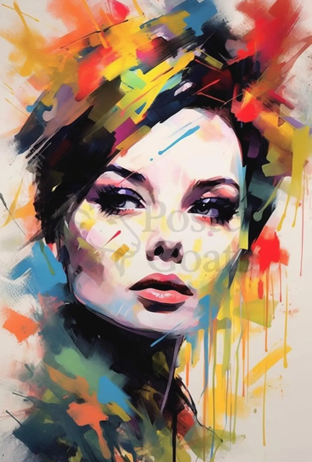 Modern Woman's Portrait: Abstract, Artistic, or Pop Culture Poster PosterGoat