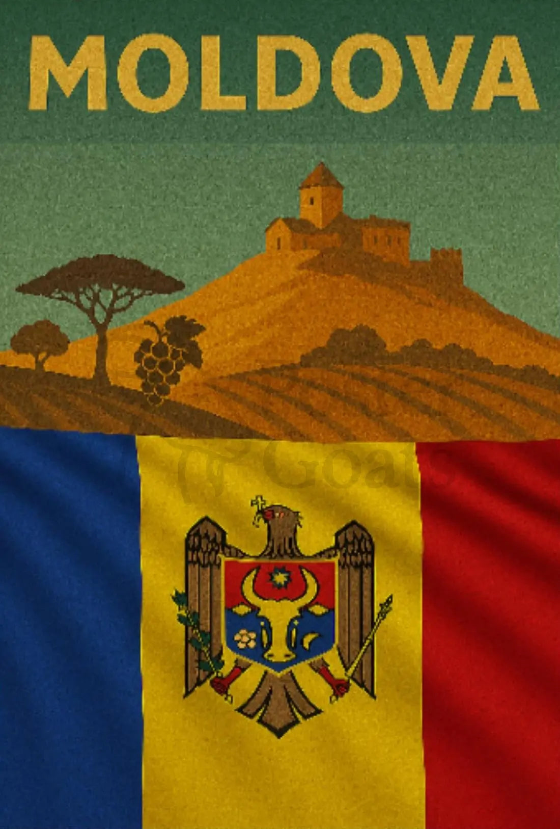 Moldova Vintage Wine Culture Travel Poster PosterGoat