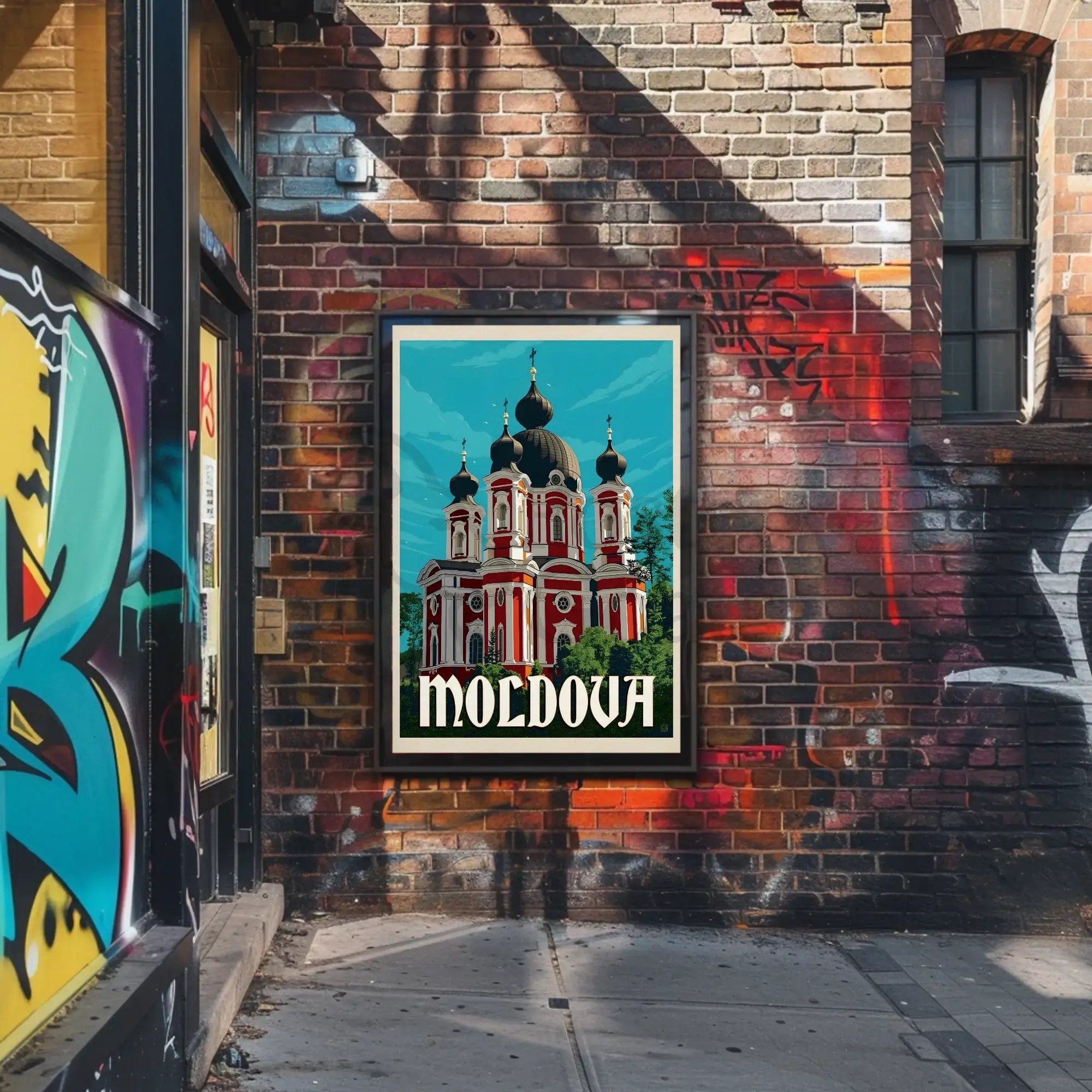 Moldova's Elegant Churches Vintage Travel Poster PosterGoat