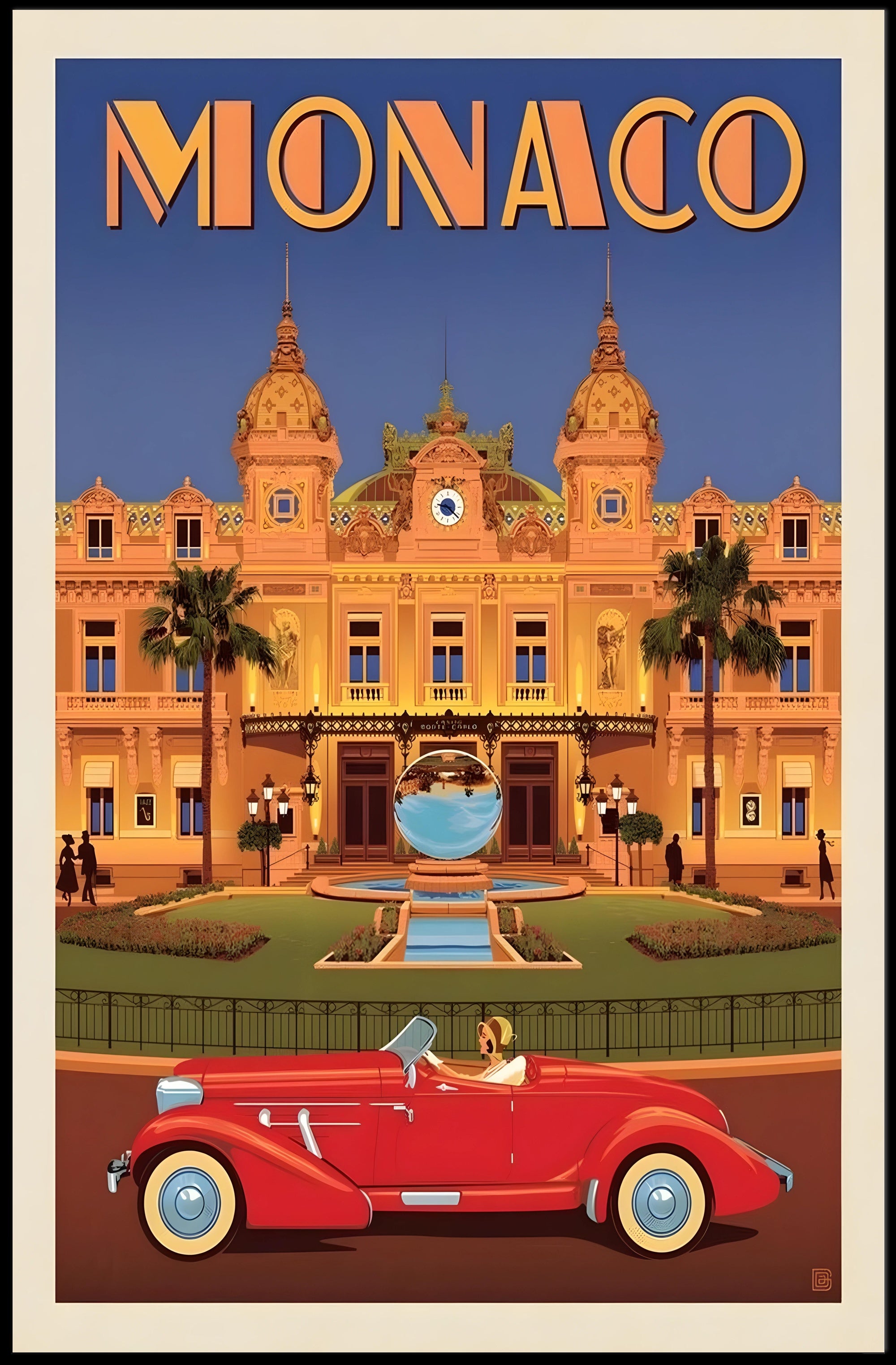 Monaco Luxury Monte Carlo Casino Travel Poster PosterGoat