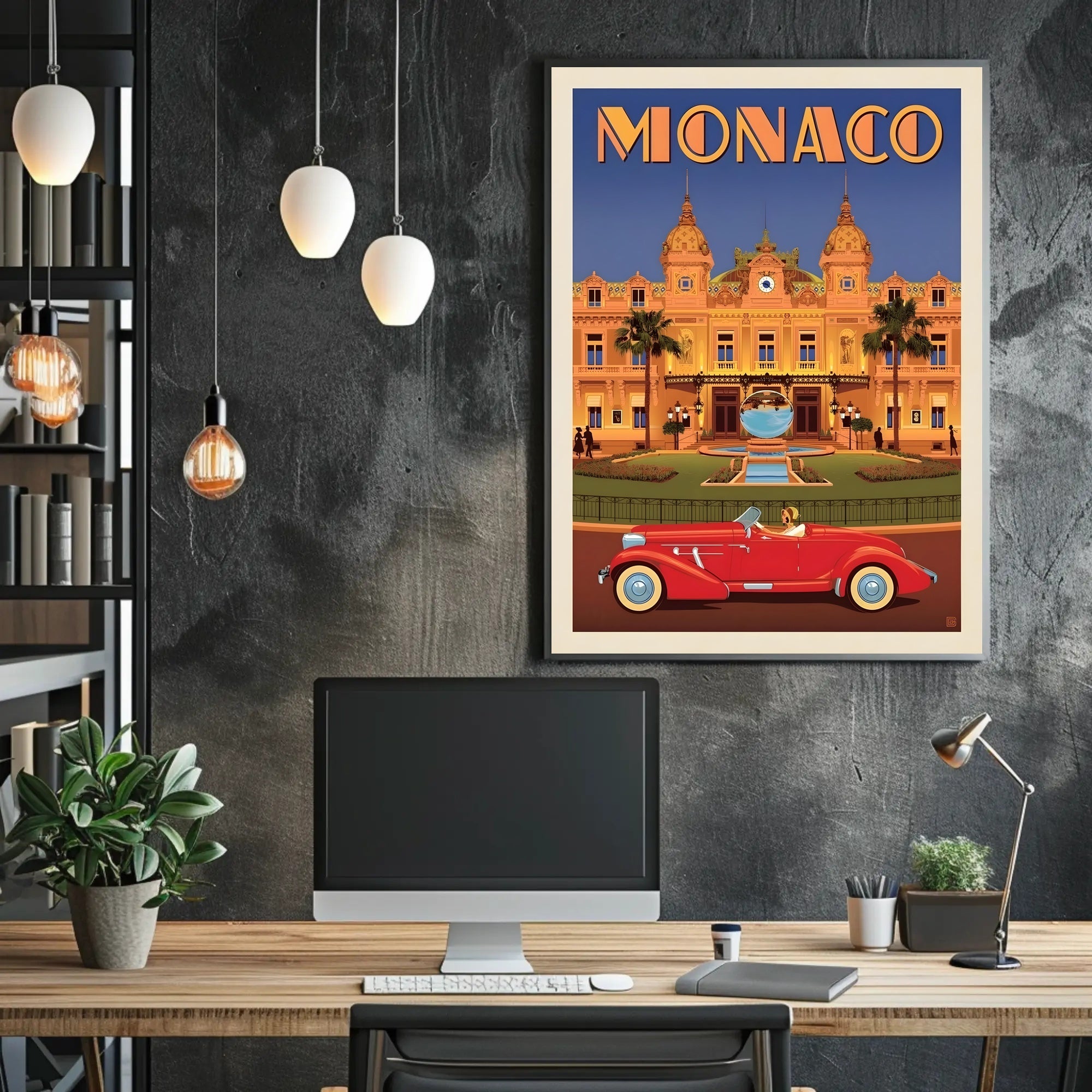 Monaco Luxury Monte Carlo Casino Travel Poster PosterGoat