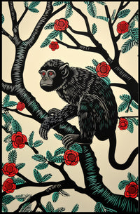Monkey in Nature: Vibrant Artistic Animal Poster PosterGoat