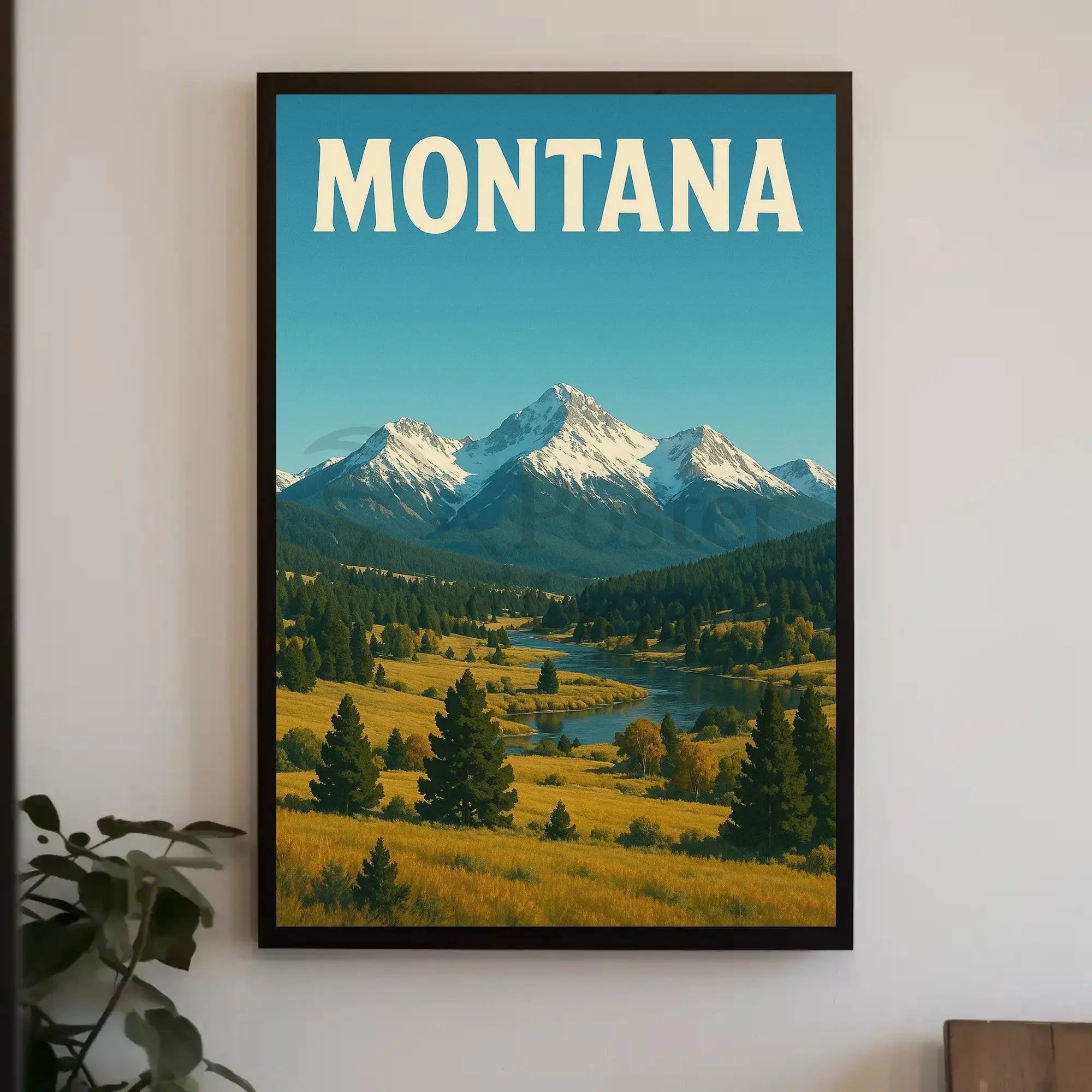 Montana Vintage Travel Poster for Adventure and Serenity PosterGoat