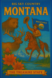 Montana's Wilderness Beauty Travel Poster PosterGoat