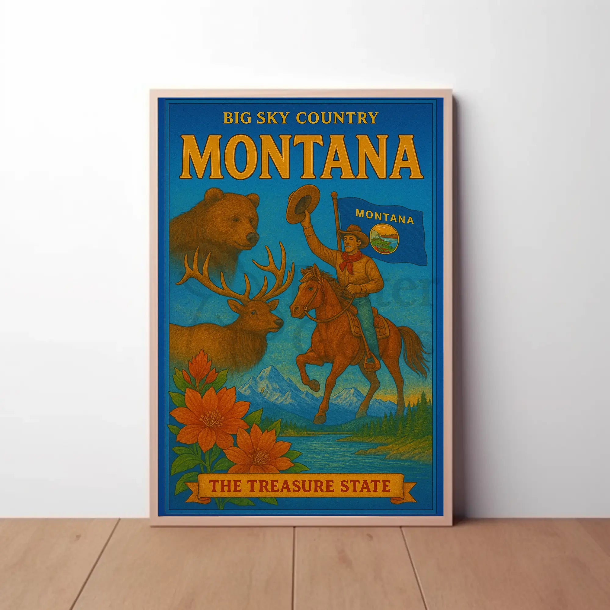 Montana's Wilderness Beauty Travel Poster PosterGoat