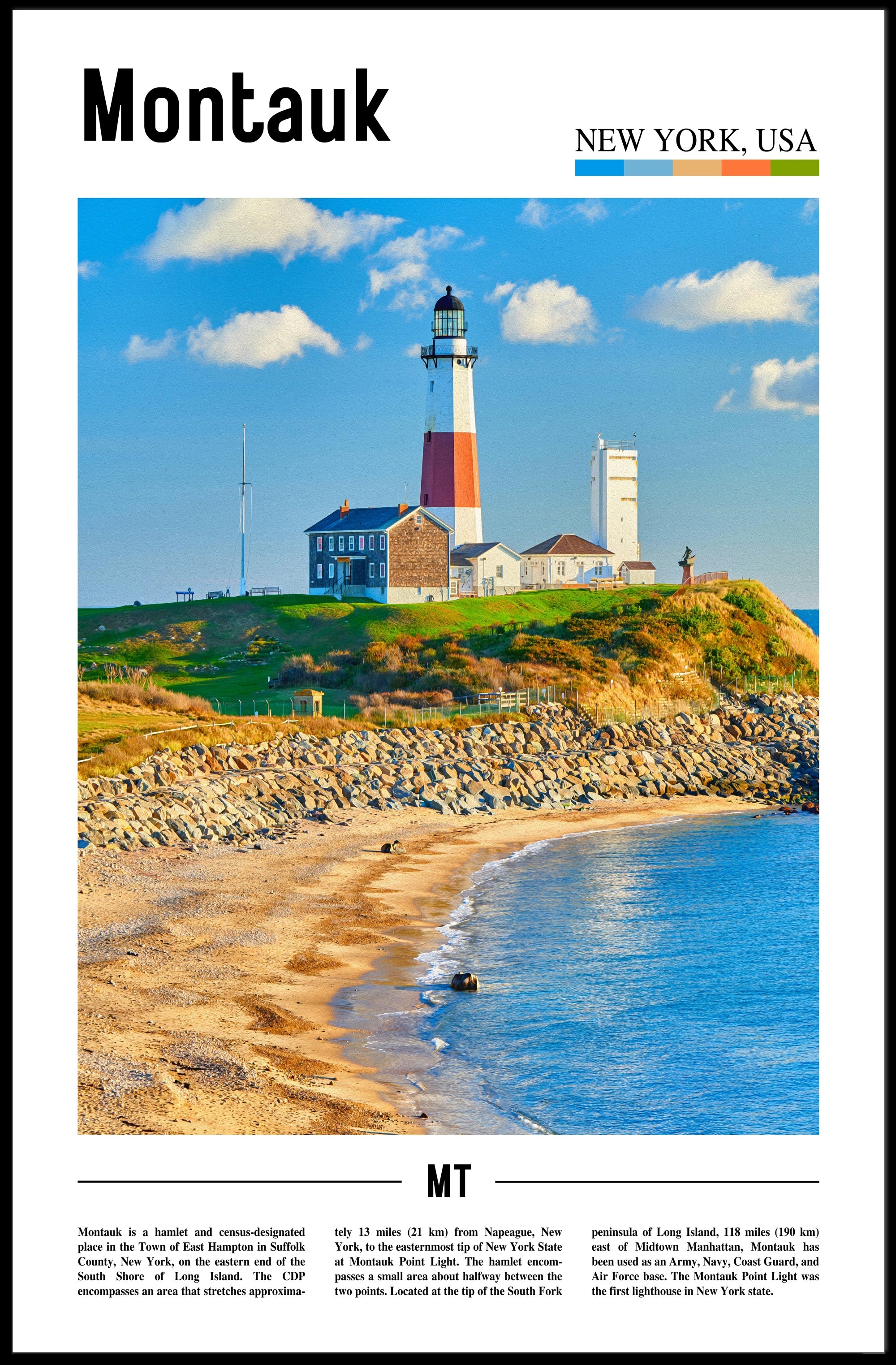 Montauk Lighthouse Landmark Travel Poster PosterGoat