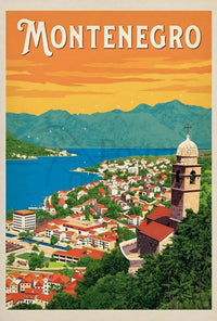 Montenegro Travel: Vintage Scenic Peaceful Coastline Travel Poster PosterGoat