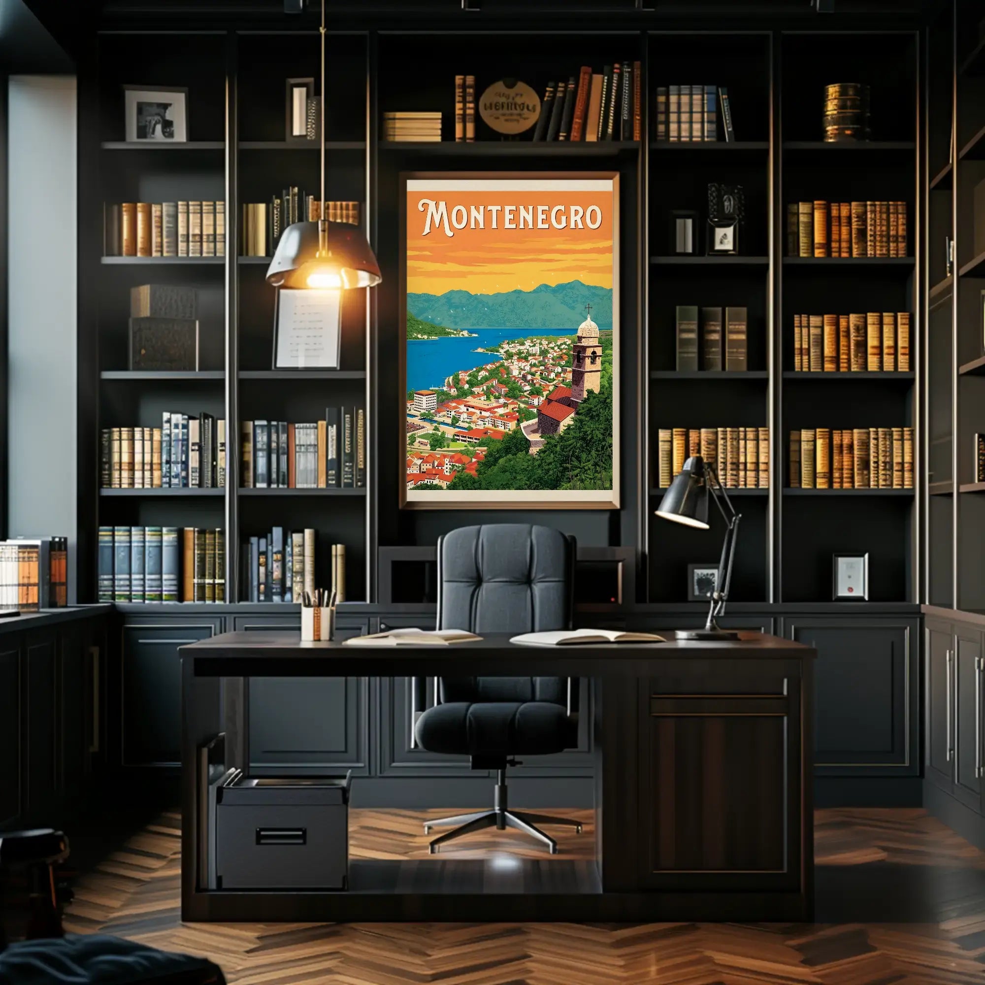 Montenegro Travel: Vintage Scenic Peaceful Coastline Travel Poster PosterGoat