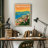 Montenegro Travel: Vintage Scenic Peaceful Coastline Travel Poster PosterGoat