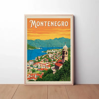Montenegro Travel: Vintage Scenic Peaceful Coastline Travel Poster PosterGoat