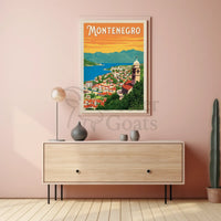 Montenegro Travel: Vintage Scenic Peaceful Coastline Travel Poster PosterGoat