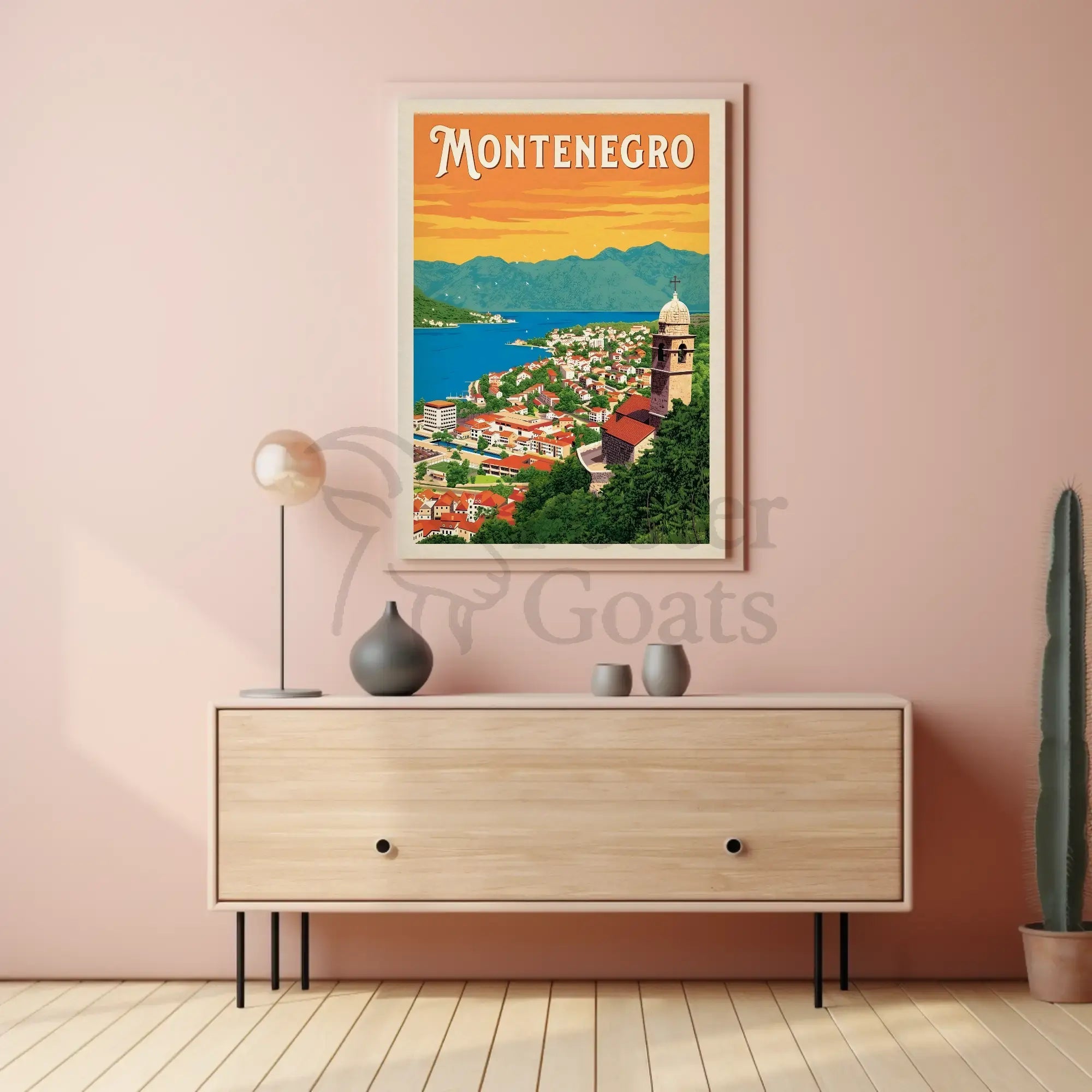 Montenegro Travel: Vintage Scenic Peaceful Coastline Travel Poster PosterGoat
