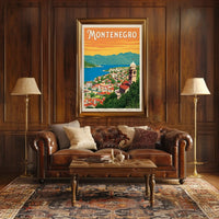 Montenegro Travel: Vintage Scenic Peaceful Coastline Travel Poster PosterGoat