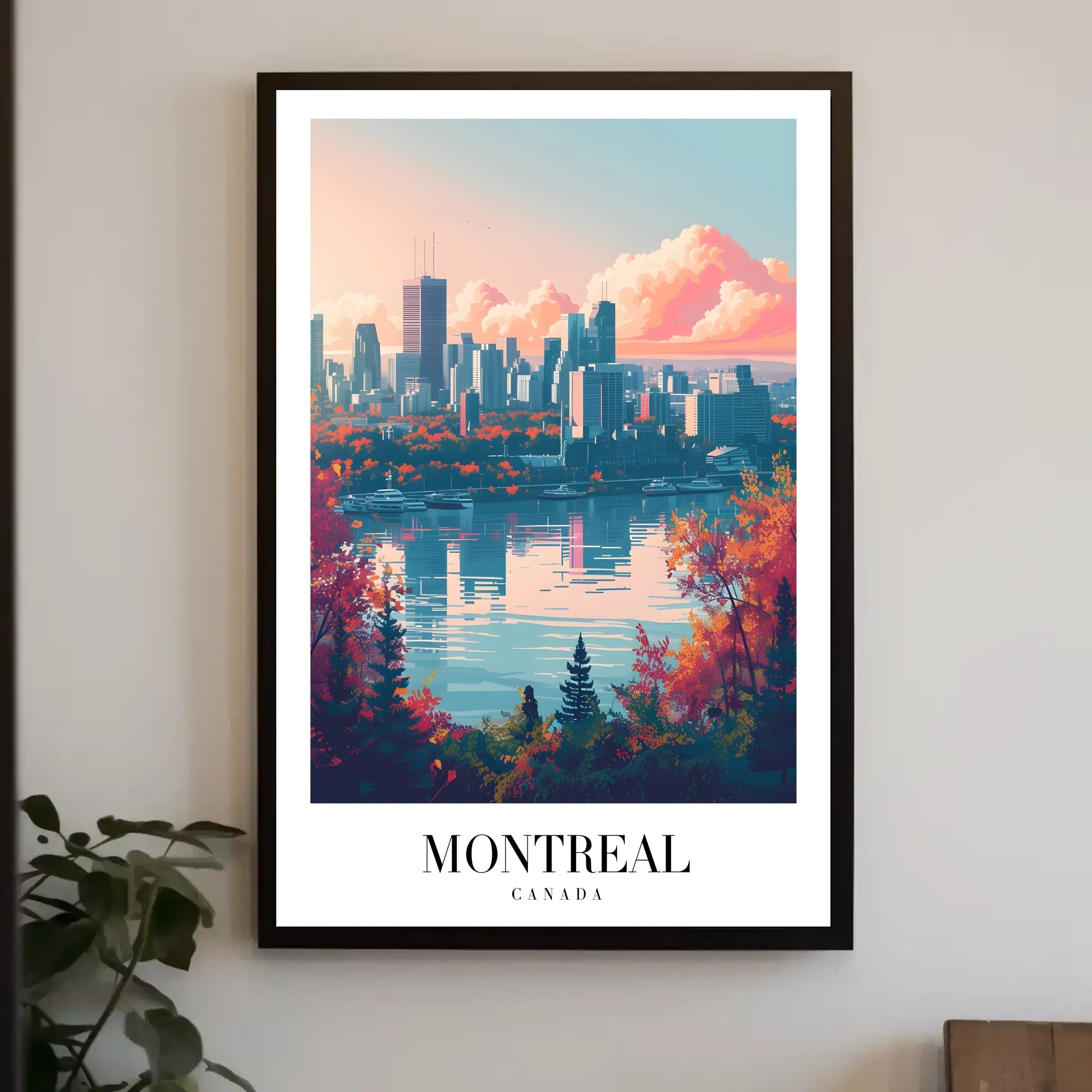 Montreal Skyline at Sunset Urban or Cityscape Poster PosterGoat