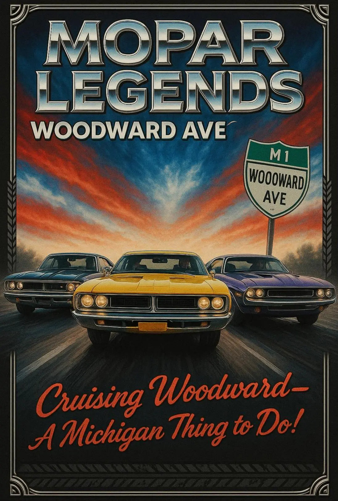 Mopar Legends Classic Cars Retro Cultural or Heritage Poster PosterGoat