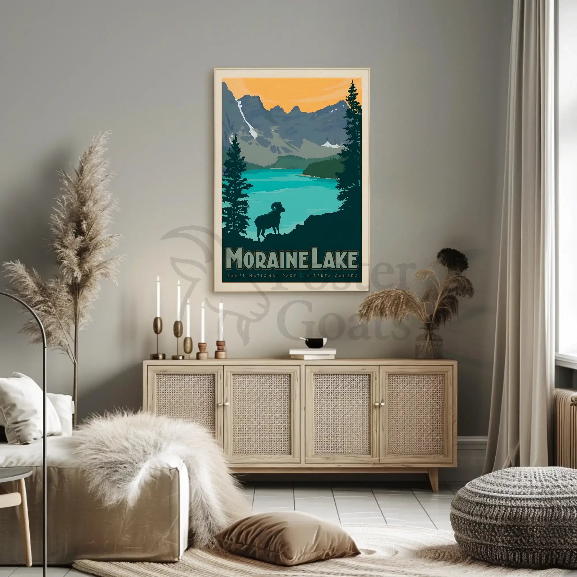 Moraine Lake Adventure Awaits National Park Poster PosterGoat