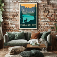 Moraine Lake Adventure Awaits National Park Poster PosterGoat
