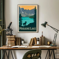 Moraine Lake Adventure Awaits National Park Poster PosterGoat
